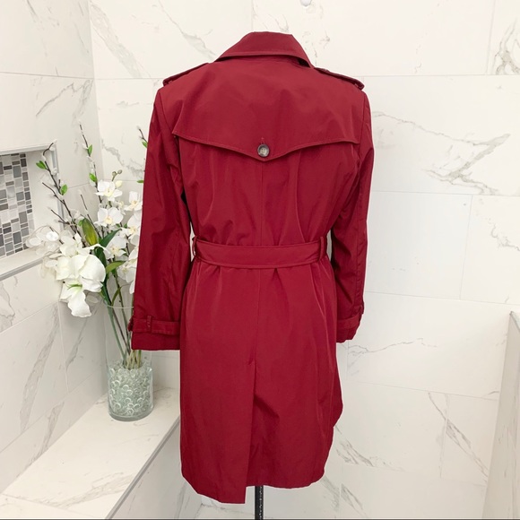Calvin Klein Trench Coat Red Zip Out Lining XL - Picture 12 of 16